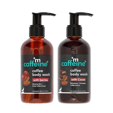 mCaffeine Coffee Body Wash Combo Value Pack with Berries & Cocoa Shower Gels | Refreshing Aroma with Detan & Deep Cleansing Benefits | Shower Gel | For Men & Women and All Skin Types | 400ml